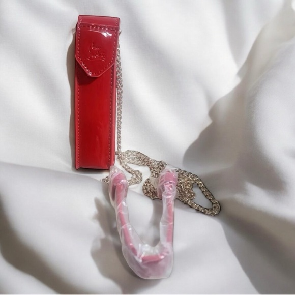 Christian Louboutin Red Lipstick Case With Chain - Picture 2 of 6